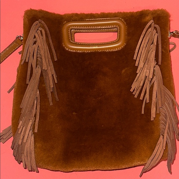 Maje Brown Fringe Shoulder Bag - Picture 2 of 6